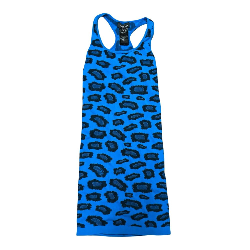 Y2K Bebe Dress Womens Small Racerback Animal Print USA Made